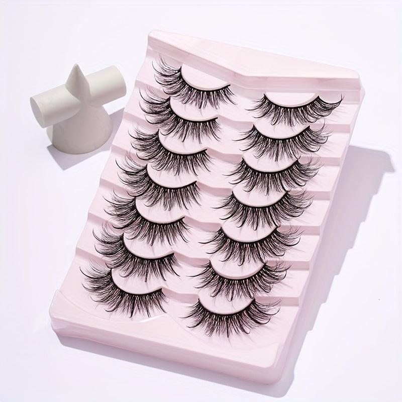 7 Pairs Fluffy Curly Crisscross Style False Eyelashes