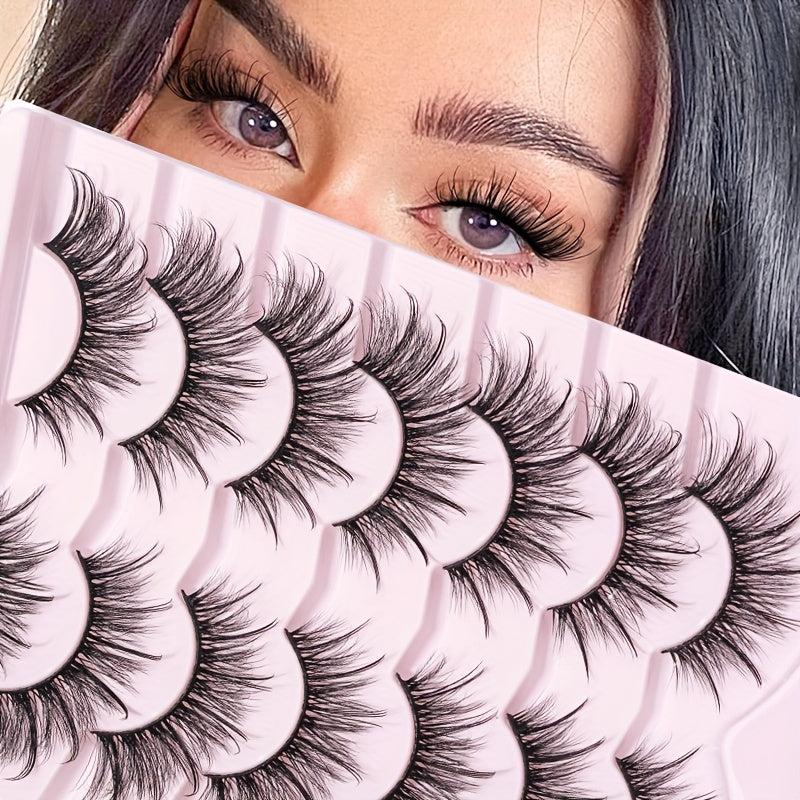 7 Pairs Fluffy Curly Crisscross Style False Eyelashes