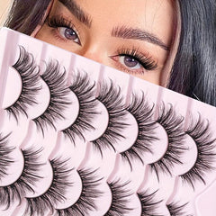 7 Pairs Fluffy Curly Crisscross Style False Eyelashes