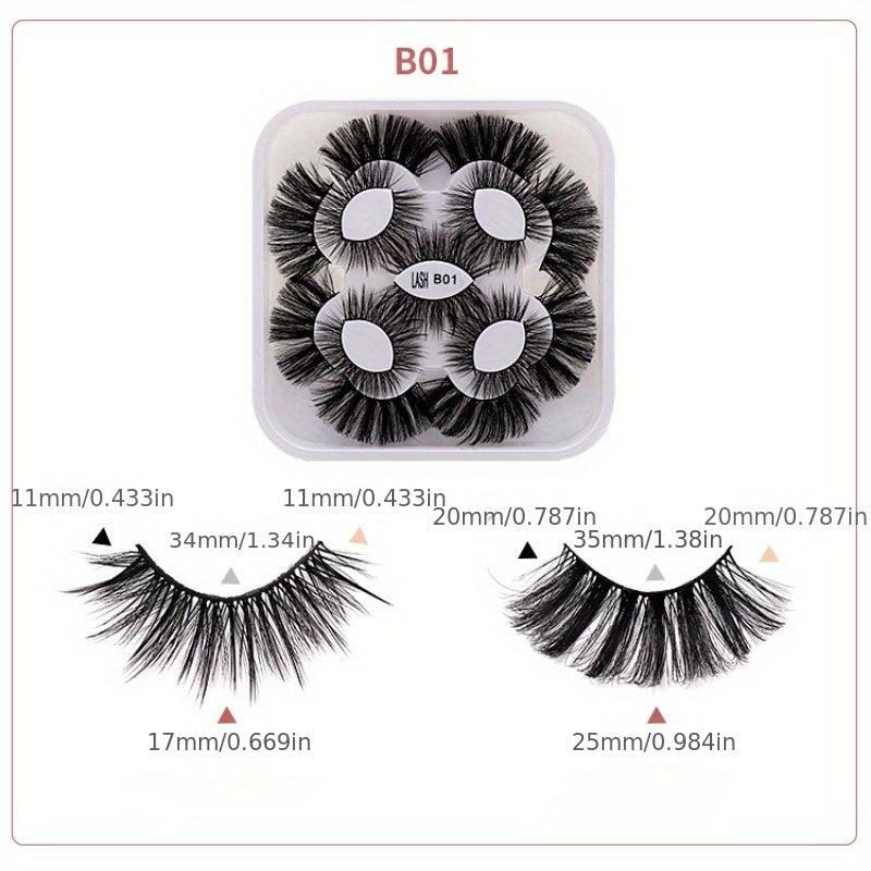 9 Pairs 25mm Thick False Eyelashes 8D Volume Curling Lashes