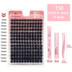 168pcs Cluster Lashes DIY Lash Extension Natural D Curling False Eyelashes Kit