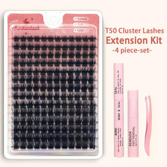 168pcs Cluster Lashes DIY Lash Extension Natural D Curling False Eyelashes Kit