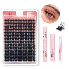 168pcs Cluster Lashes DIY Lash Extension Natural D Curling False Eyelashes Kit