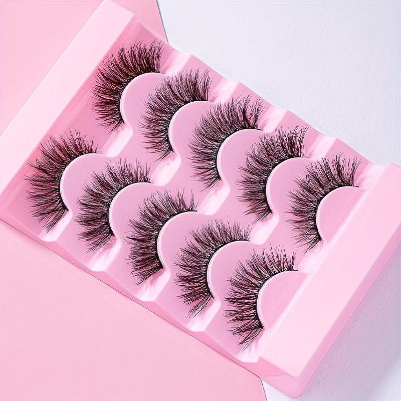 5 Pairs 5D 15mm Manga Lashes Curly Crisscross Anime Soft Full Strip Lashes