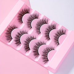 5 Pairs 5D 15mm Manga Lashes Curly Crisscross Anime Soft Full Strip Lashes