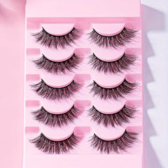 5 Pairs 5D 15mm Manga Lashes Curly Crisscross Anime Soft Full Strip Lashes