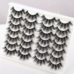 14 Pairs Fluffy False Eyelashes Soft Wispy Volume Lashes