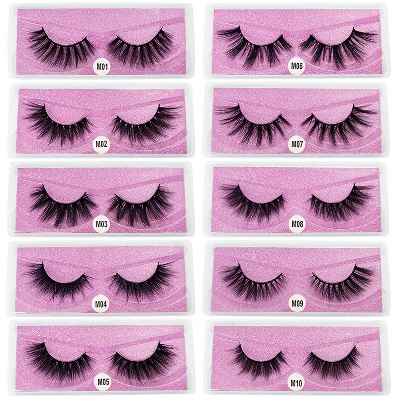 20 Pairs 3D Faux Mink Lashes Bulk Natural False Eyelashes Set