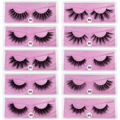 20 Pairs 3D Faux Mink Lashes Bulk Natural False Eyelashes Set