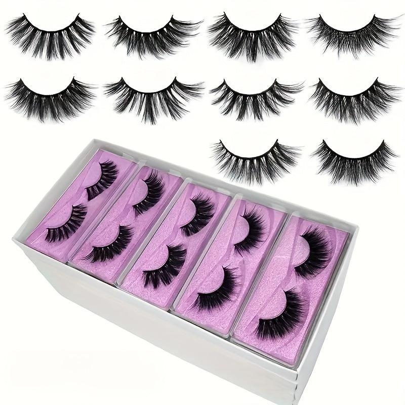 20 Pairs 3D Faux Mink Lashes Bulk Natural False Eyelashes Set