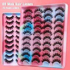 20 Pairs 3D Mink False Eyelashes Thick Volume Messy Curly Faux Lashes Packs