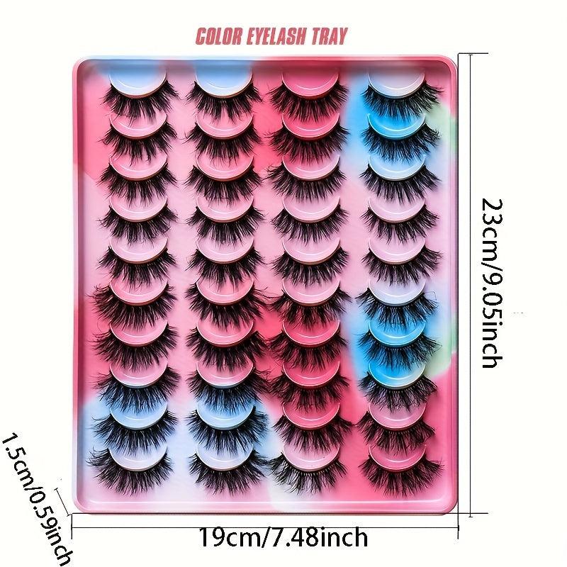 20 Pairs 3D Mink False Eyelashes Thick Volume Messy Curly Faux Lashes Packs