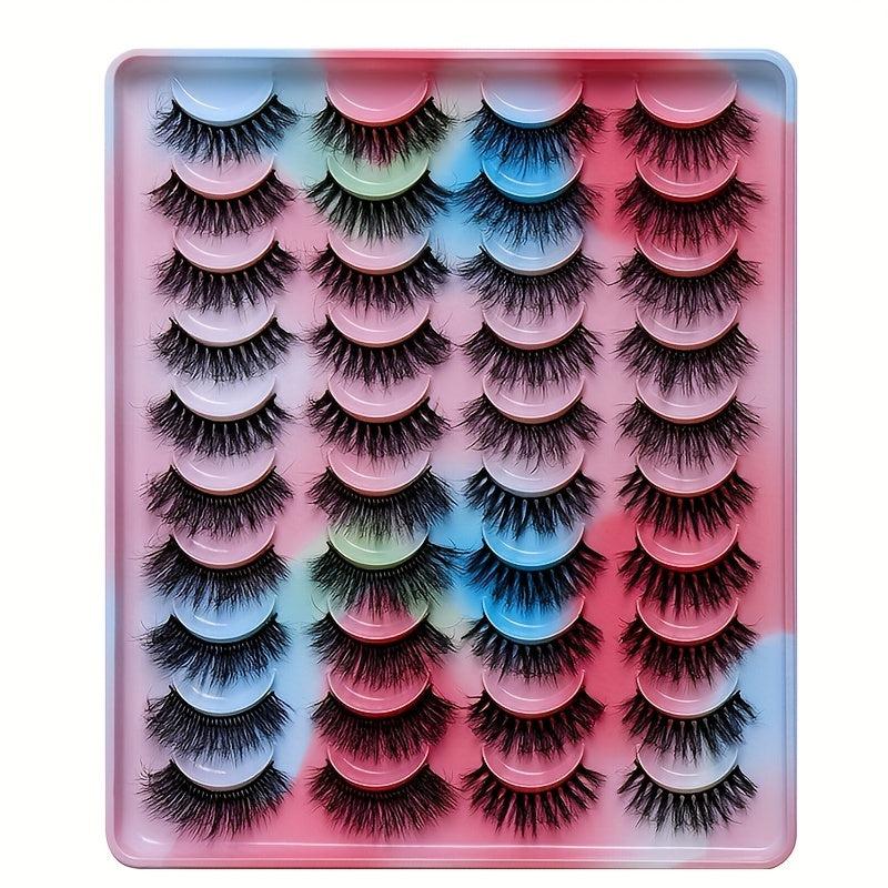 20 Pairs 3D Mink False Eyelashes Thick Volume Messy Curly Faux Lashes Packs