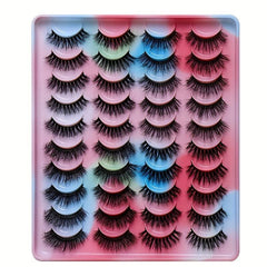 20 Pairs 3D Mink False Eyelashes Thick Volume Messy Curly Faux Lashes Packs