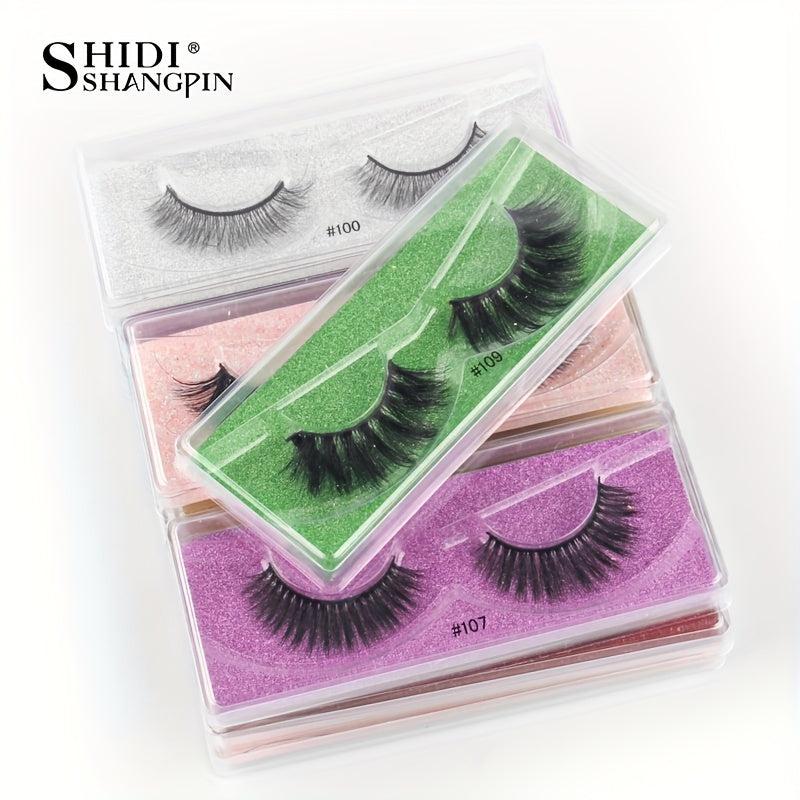 10 Pairs Natural 3D Faux Mink False Eyelashes Soft Wispy Reusable Lashes