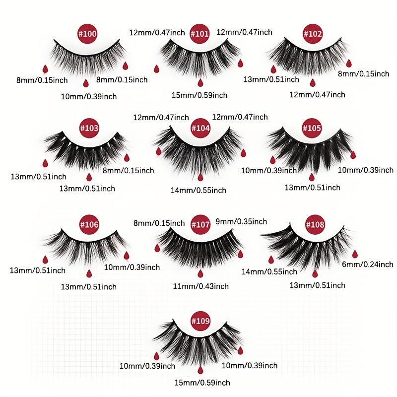 10 Pairs Natural 3D Faux Mink False Eyelashes Soft Wispy Reusable Lashes