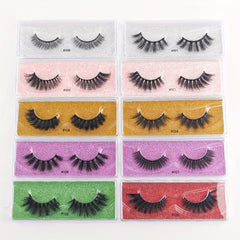 10 Pairs Natural 3D Faux Mink False Eyelashes Soft Wispy Reusable Lashes