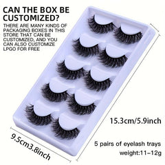 5 Pairs Short Natural Look Faux Mink False Eyelashes Thick Volume