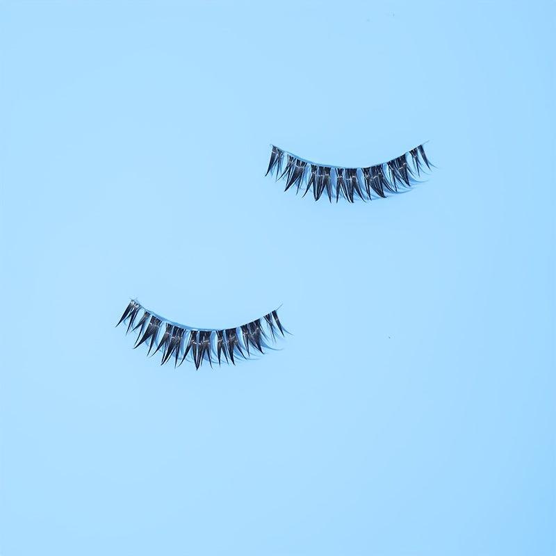 5pairs Natural & Long False Eyelashes 4 12mm W-shaped Fishtail Eyelashes
