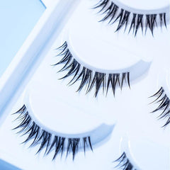 5pairs Natural & Long False Eyelashes 4 12mm W-shaped Fishtail Eyelashes