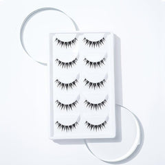 5pairs Natural & Long False Eyelashes 4 12mm W-shaped Fishtail Eyelashes