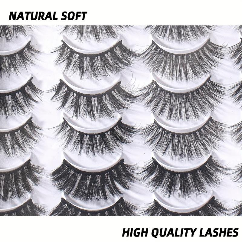 20 Pairs 3D Faux Mink Lashes Natural Fluffy Soft Wispy Reusable Eyelash Makeup
