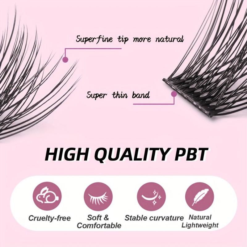 Curly Volume Cluster Lashes 12 Rows Large Tray DIY Lashes Extension