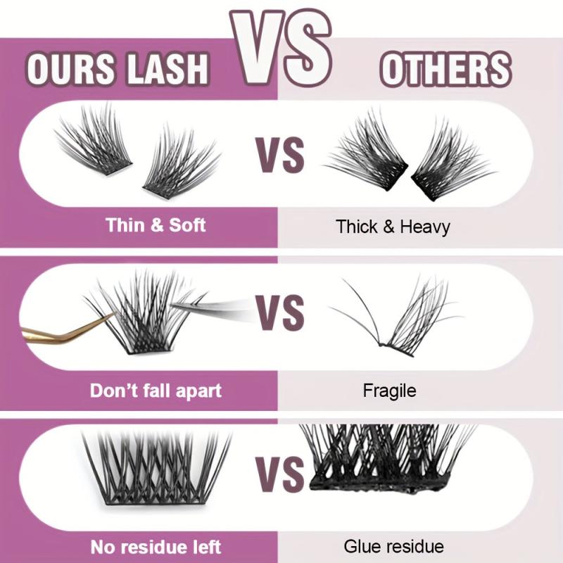 Curly Volume Cluster Lashes 12 Rows Large Tray DIY Lashes Extension