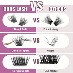 Curly Volume Cluster Lashes 12 Rows Large Tray DIY Lashes Extension