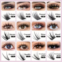 Curly Volume Cluster Lashes 12 Rows Large Tray DIY Lashes Extension