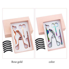 4Pcs Eyelashes Tool Set with Curlers, Applicator, Tweezers, Scissors