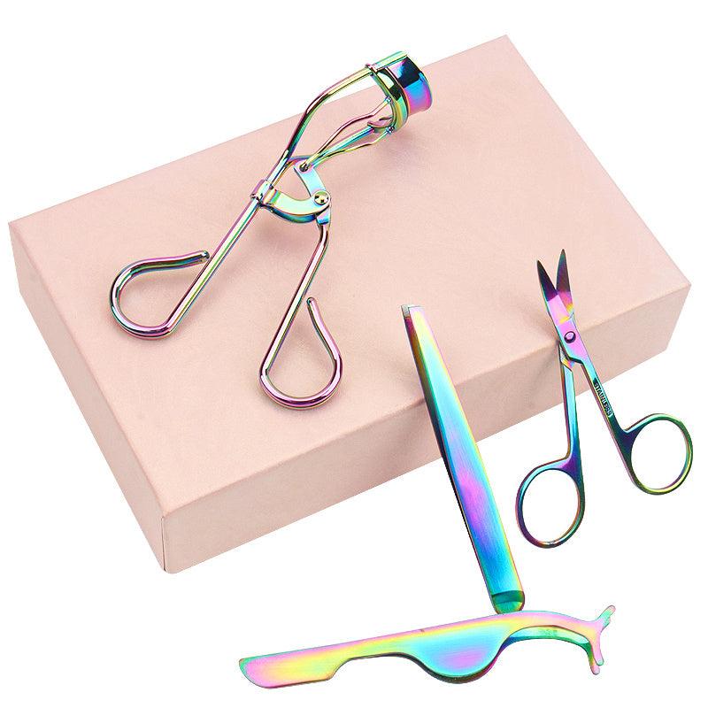 4Pcs Eyelashes Tool Set with Curlers, Applicator, Tweezers, Scissors