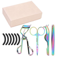 4Pcs Eyelashes Tool Set with Curlers, Applicator, Tweezers, Scissors