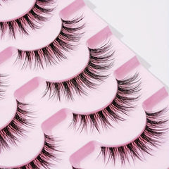 7 Pairs Fishtail False Eyelash Natural Fiber Long False Eyelashes 14mm