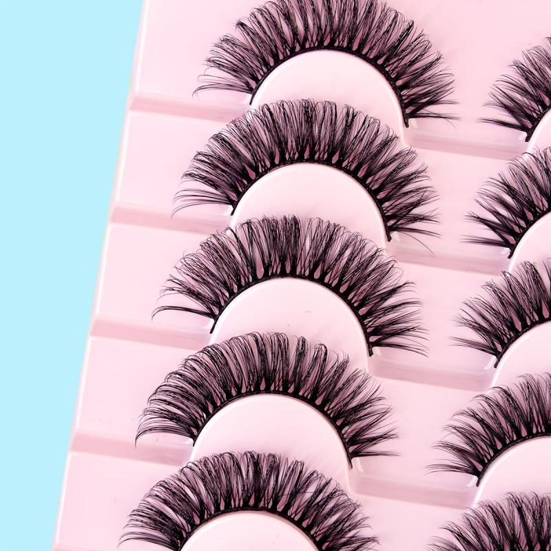 8 Pairs Fluffy Crisscross False Eyelashes