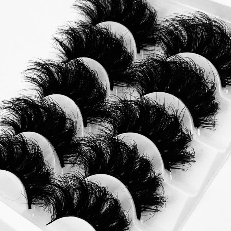 5 Pairs Mink Fluffy Eyelashes Long Lasting Wispy Natural Dramatic Volume