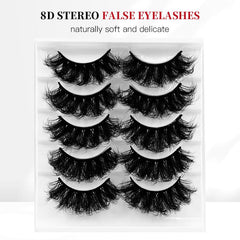 5 Pairs Mink Fluffy Eyelashes Long Lasting Wispy Natural Dramatic Volume