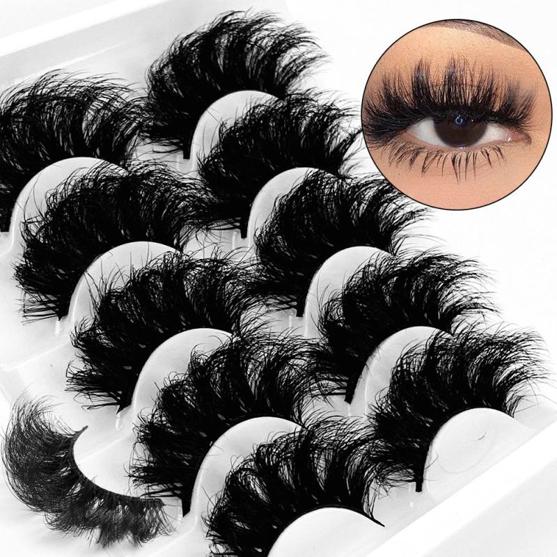 5 Pairs Mink Fluffy Eyelashes Long Lasting Wispy Natural Dramatic Volume
