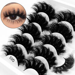 5 Pairs Mink Fluffy Eyelashes Long Lasting Wispy Natural Dramatic Volume