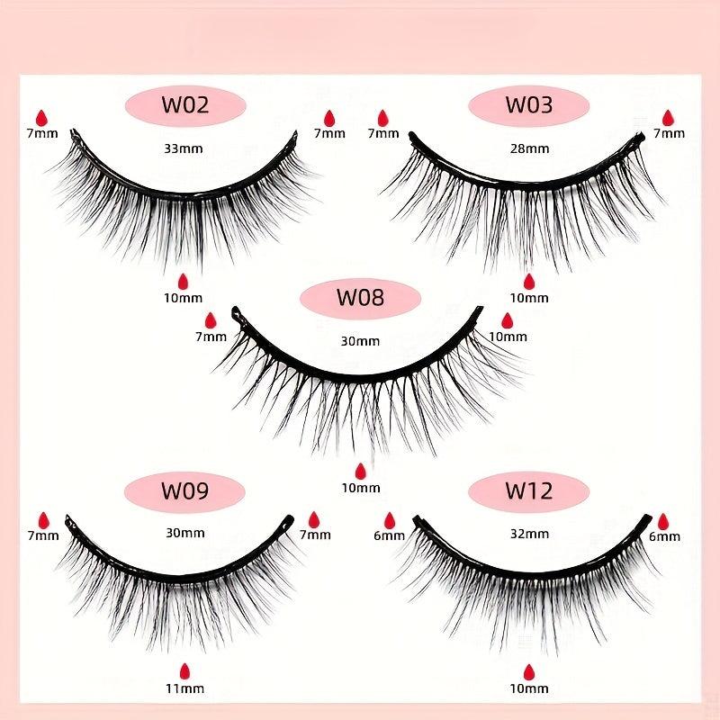 10 Pairs Natural Wispy Cross False Eyelashes Non-Slip Waterproof Lashes