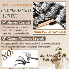 Individual Lashes 48 Pcs D Curl 8 16mm Lash Clusters Mixed Length