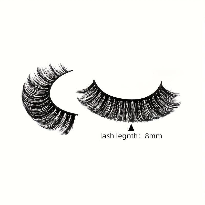 10 Pairs D Curly Natural Mink Lashes 8mm Wispy Fluffy Volume Soft Eye Lashes