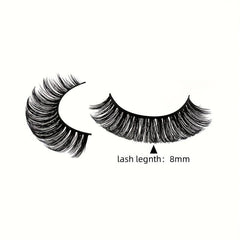 10 Pairs D Curly Natural Mink Lashes 8mm Wispy Fluffy Volume Soft Eye Lashes