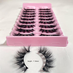10 Pairs Faux Mink Hair False Eyelashes Natural Curling Messy Thick 3D