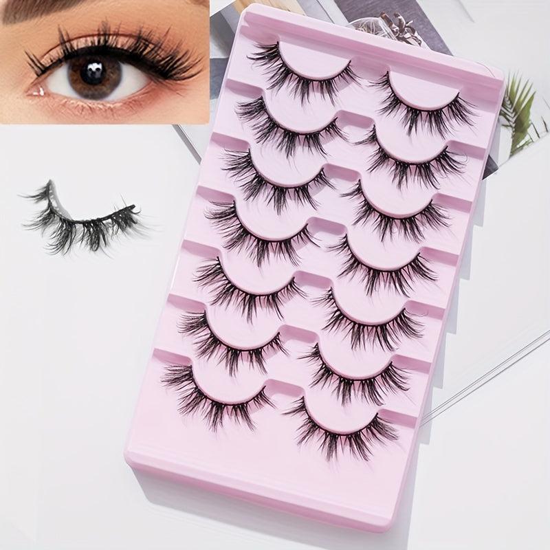 7 Pairs Spiky Manga Lashes Crisscross Natural Anime Lashes 16mm
