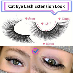 10 Pairs Natural Wispy Cat Eyelashes 3D Strip Short Volume False Eyelashes
