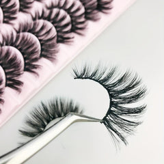 10 Pairs Faux Mink Natural Thick Curly False Eyelashes