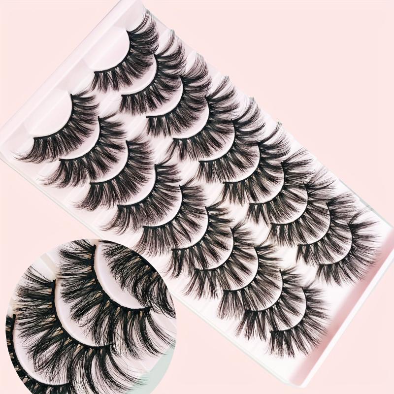 10 Pairs Faux Mink Natural Thick Curly False Eyelashes