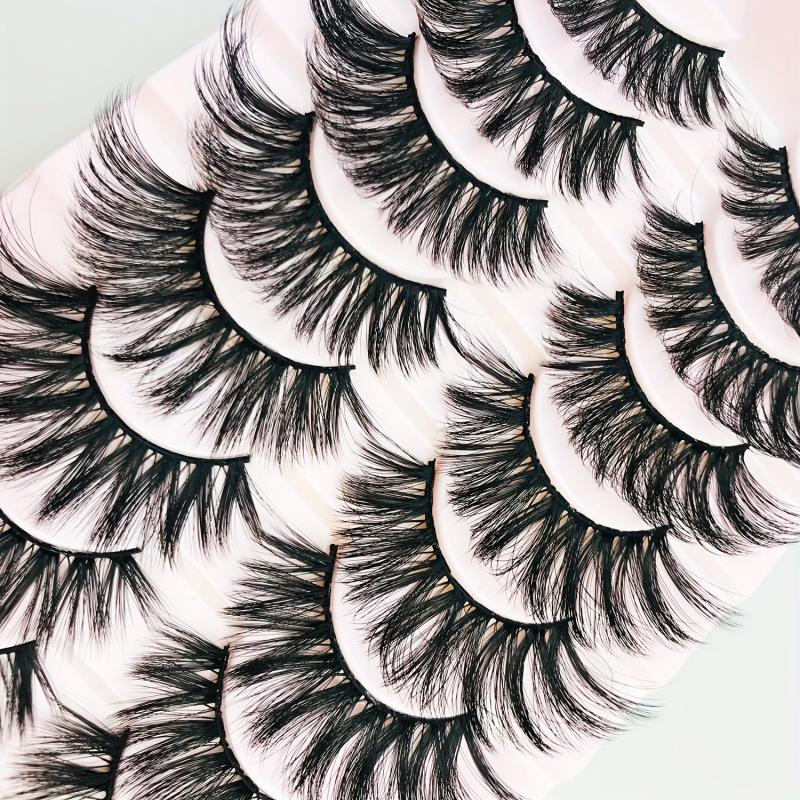 10 Pairs Faux Mink Natural Thick Curly False Eyelashes