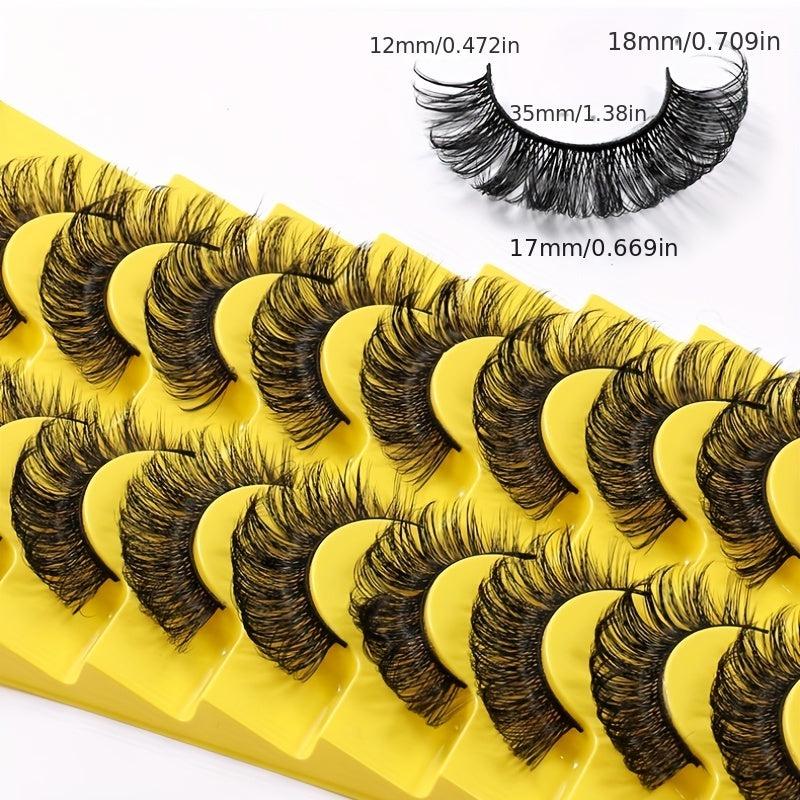 10 Pairs False Eyelashes Natural Soft Thick Eye Lashes Daily Makeup